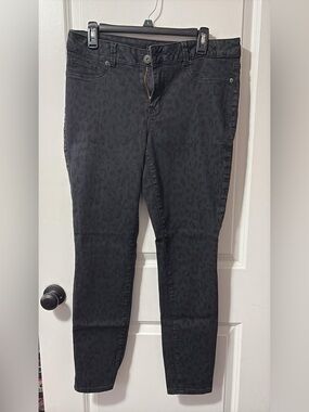 Women’s Black Leopard Print Skinny Jeans